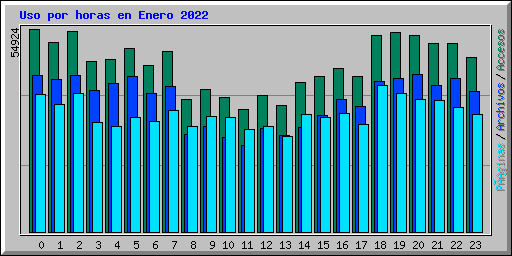 Uso por horas en Enero 2022